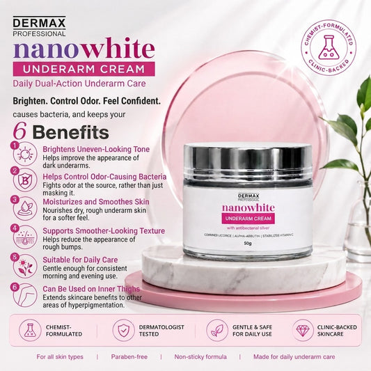 NanoWhite Underarm Cream With Antibacterial SIlver 50g