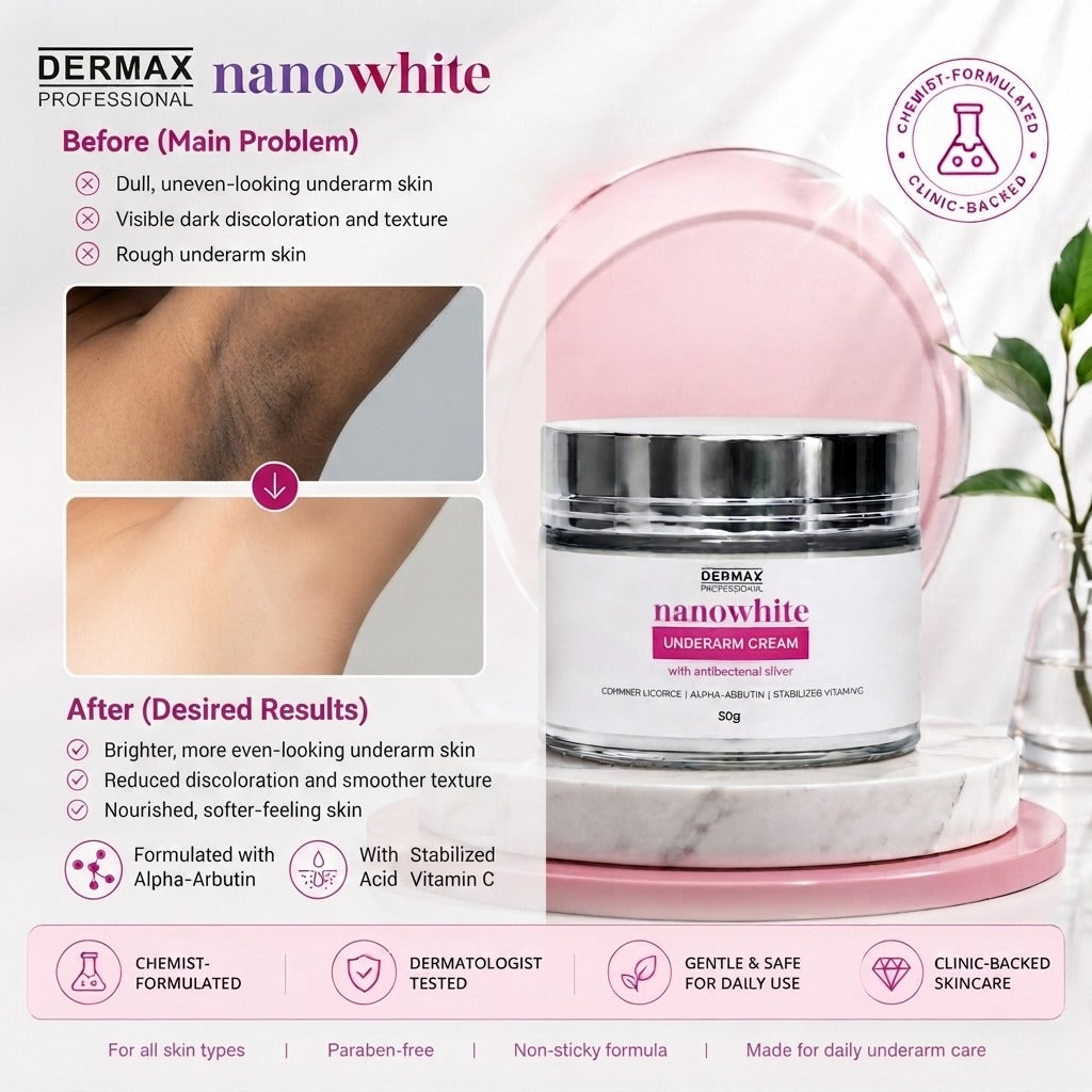 NanoWhite Underarm Cream With Antibacterial SIlver 50g