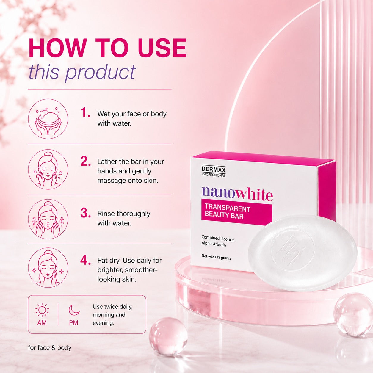 NanoWhite Transparent Beauty Bar 135g